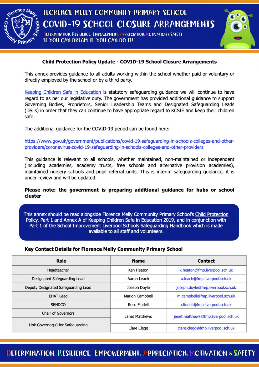 Child Protection Policy Update - COVID-19 School Closure Arrangements ...